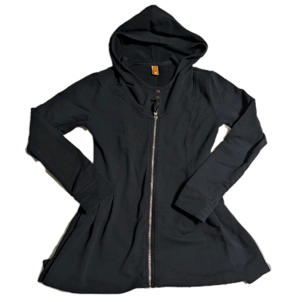 Lucy Womens Small Navy Yoga Jacket Zip Athletic Fitted Thumbholes Peru